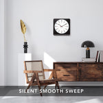 Jumbo 12 Inch Analog Wall Clock with Auto Backlight - Black Case/White Dial