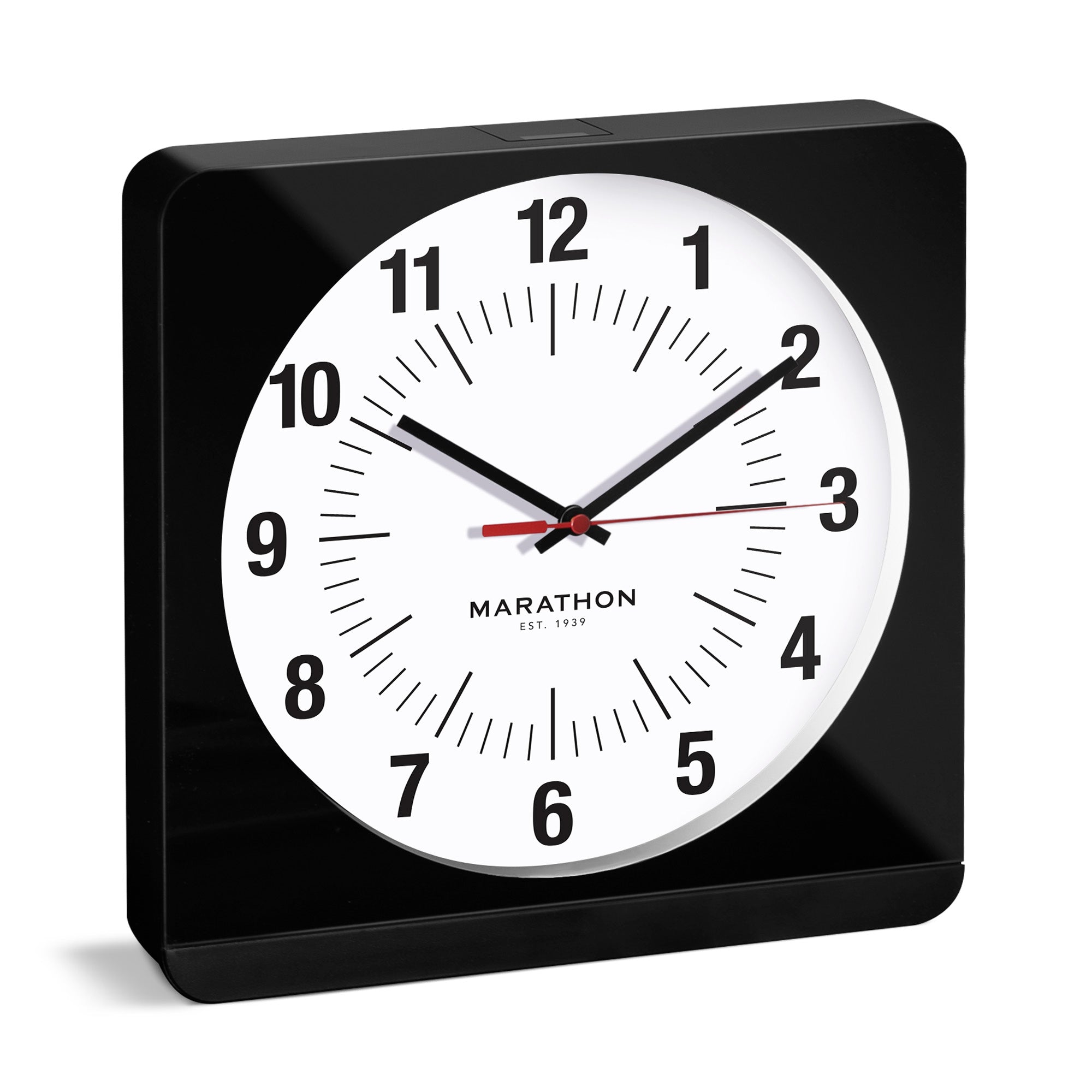 Studio Edition Jumbo 12 Inch Analog Wall Clock with Auto Backlight - Black