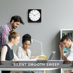 Studio Edition Jumbo 12 Inch Analog Wall Clock with Auto Backlight - Black