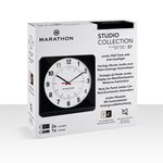 Studio Edition Jumbo 12 Inch Analog Wall Clock with Auto Backlight - Black