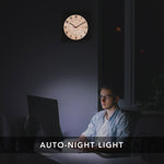 Studio Edition Jumbo 12 Inch Analog Wall Clock with Auto Backlight - Black