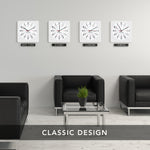 Jumbo 12 Inch Analog Wall Clock with Auto Backlight - White Case/White Dial