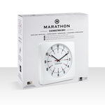 Jumbo 12 Inch Analog Wall Clock with Auto Backlight - White Case/White Dial
