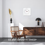 Jumbo 12 Inch Analog Wall Clock with Auto Backlight - White Case/White Dial image