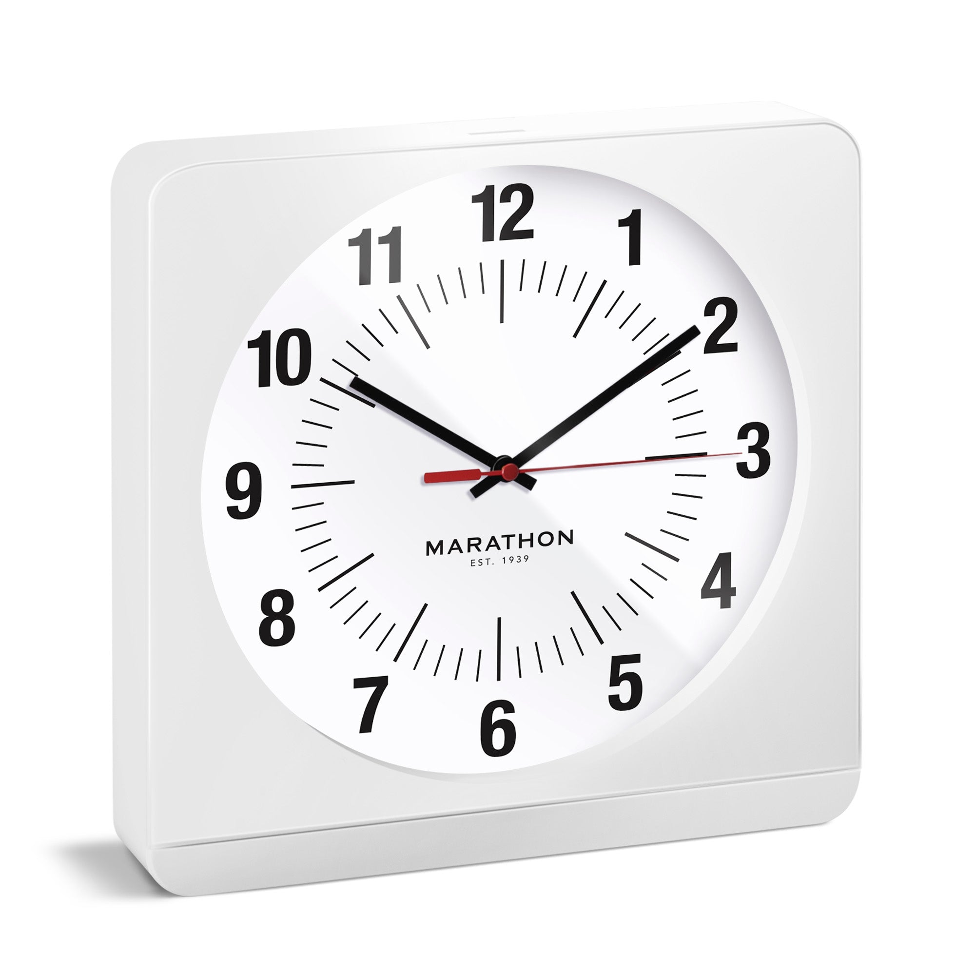 Studio Edition Jumbo 12 Inch Analog Wall Clock with Auto Backlight - White