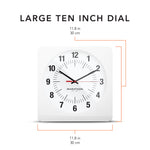 Studio Edition Jumbo 12 Inch Analog Wall Clock with Auto Backlight - White
