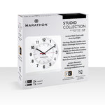 Studio Edition Jumbo 12 Inch Analog Wall Clock with Auto Backlight - White