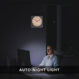 Studio Edition Jumbo 12 Inch Analog Wall Clock with Auto Backlight - White image