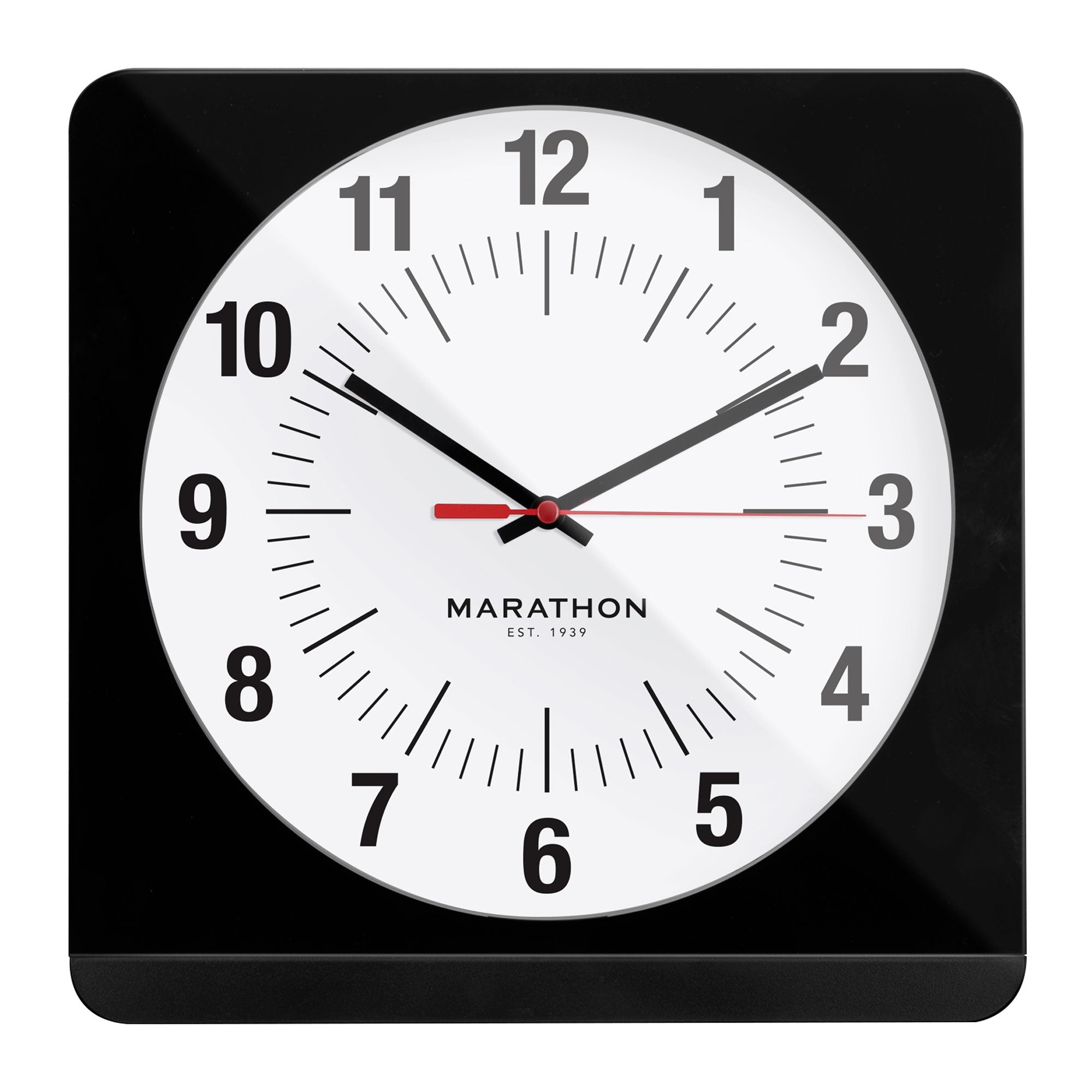 Studio Edition Jumbo 12 Inch Analog Wall Clock with Auto Backlight - Black image