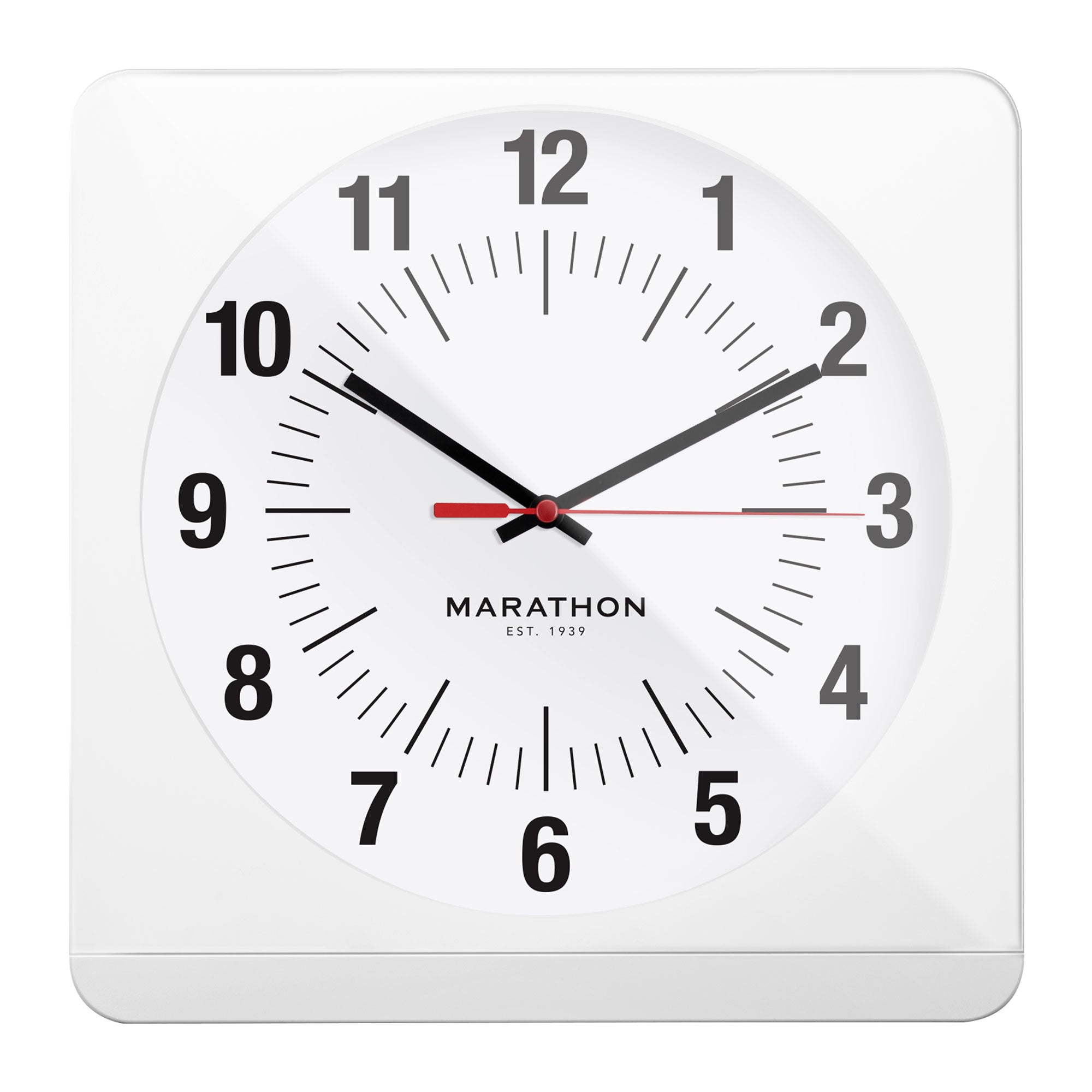 Studio Edition Jumbo 12 Inch Analog Wall Clock with Auto Backlight - White image