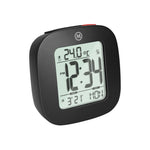 Compact Alarm Clock with Temperature and Date - Black