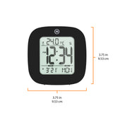 Compact Alarm Clock with Temperature and Date - Black image