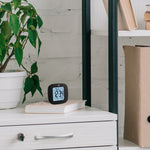 Compact Alarm Clock with Temperature and Date - Black