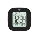 Compact Alarm Clock with Temperature and Date - Black
