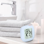 Reloj despertador compacto con temperatura y fecha