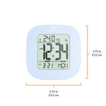 Reloj despertador compacto con temperatura y fecha