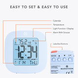 Reloj despertador compacto con temperatura y fecha image