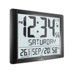 Super Jumbo Atomic Wall Clock with Full Date display and 7 Time Zones - marathonwatch