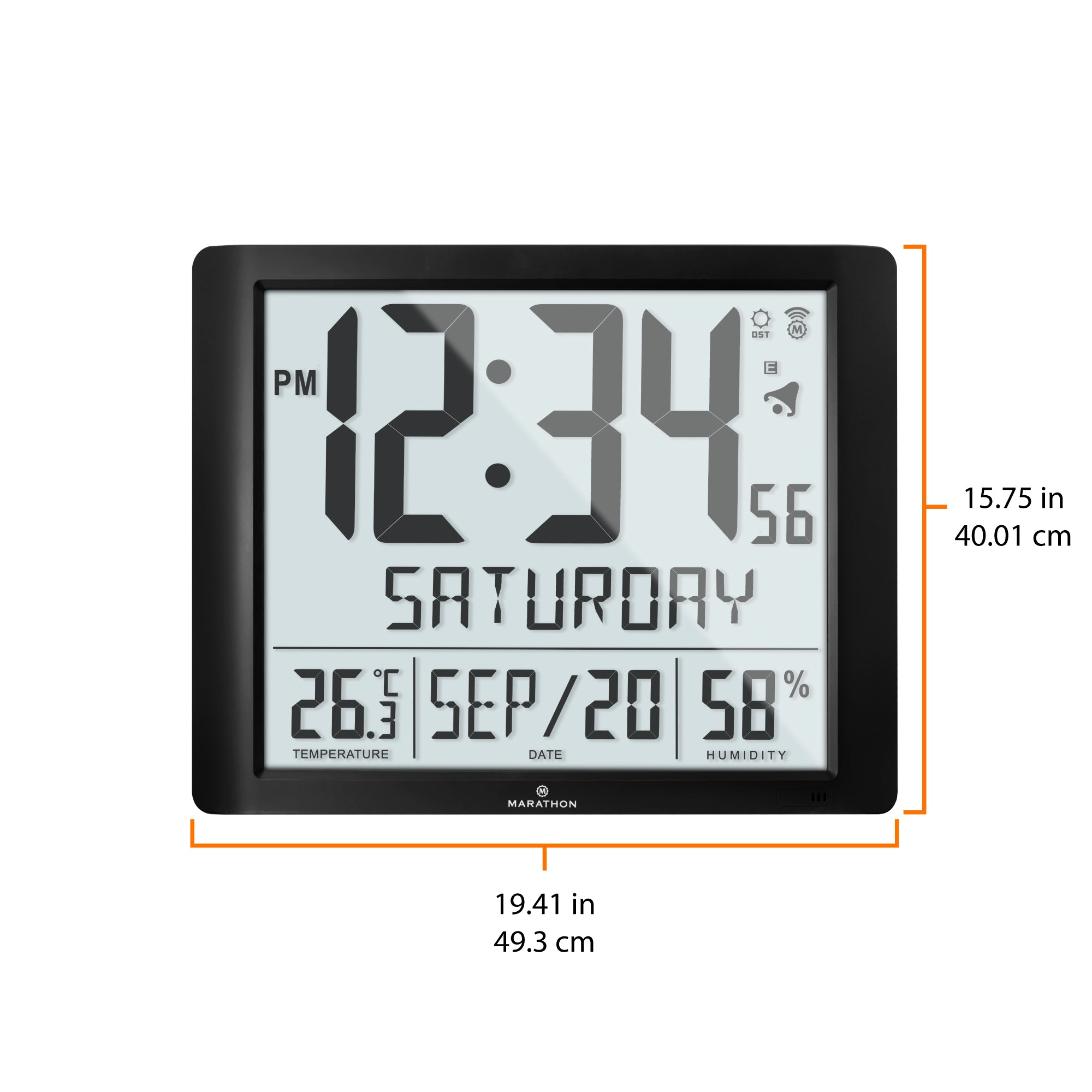 Super Jumbo Self-Setting Wall Clock with Full Date Display and 7 Time Zones