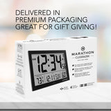 Slim Jumbo Self-Setting Wall Clock with Indoor Temperature & Humidity image