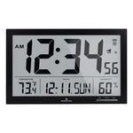 Slim Jumbo Self-Setting Wall Clock with Indoor Temperature & Humidity