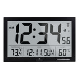 Slim Jumbo Self-Setting Wall Clock with Indoor Temperature & Humidity image