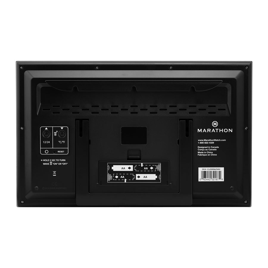Horloge murale atomique Slim Jumbo avec température intérieure & humidité