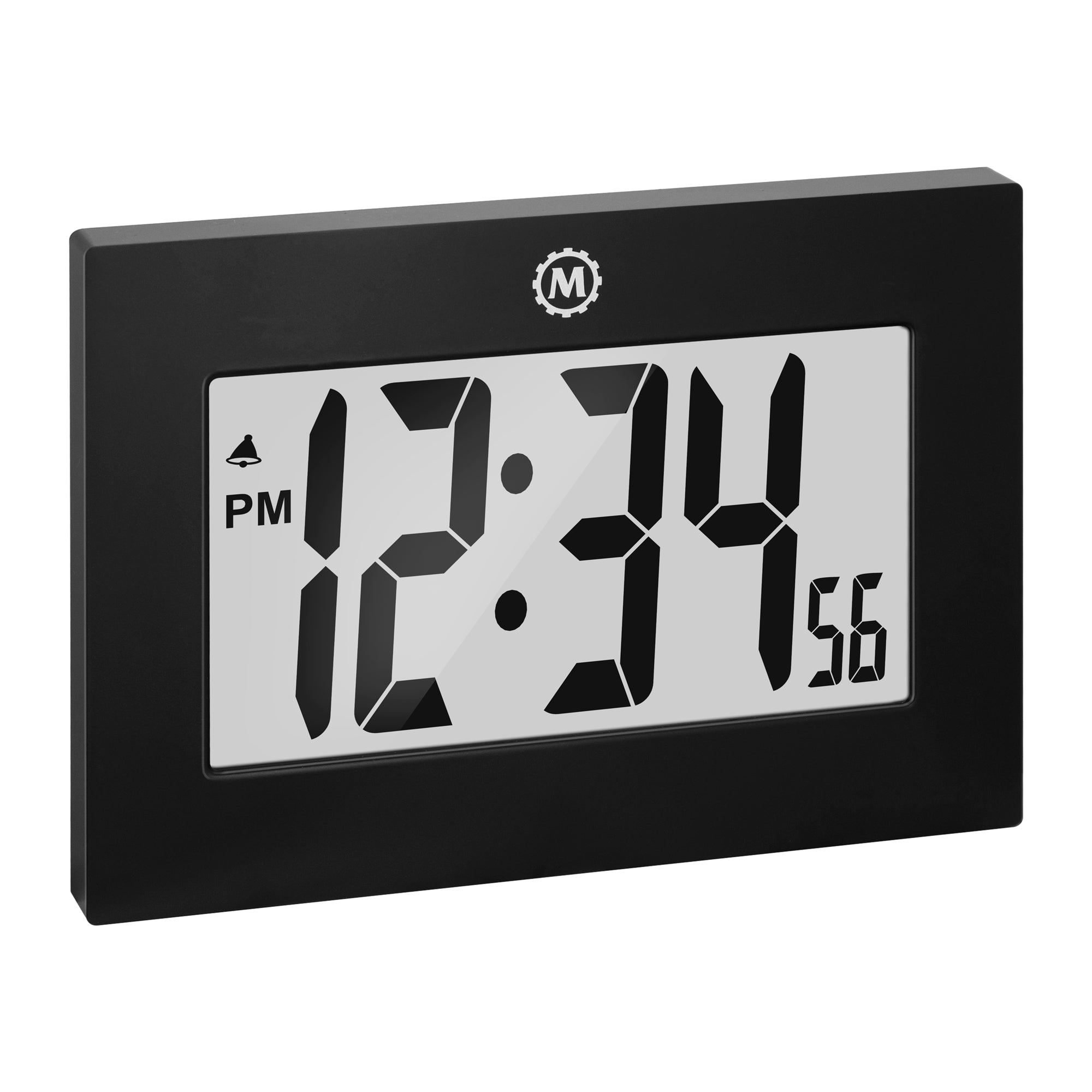 Horloge numérique atomique murale rectangulaire avec calendrier complet de  Marathon - Noir