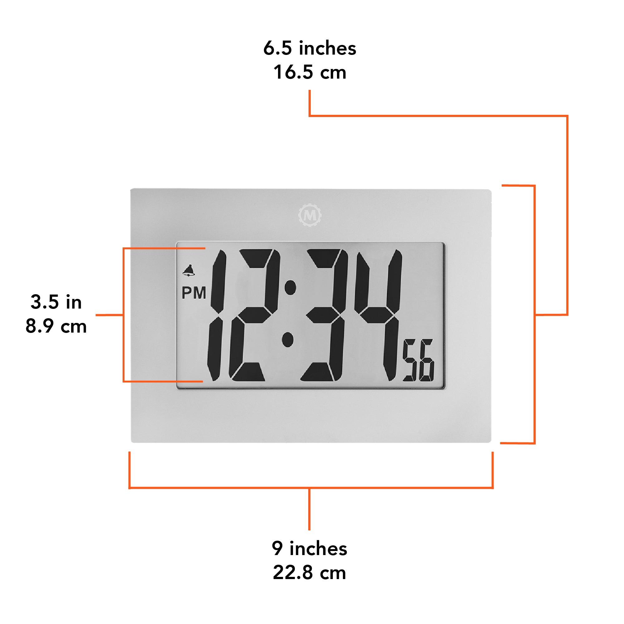 Reloj de pared digital con marco grande image