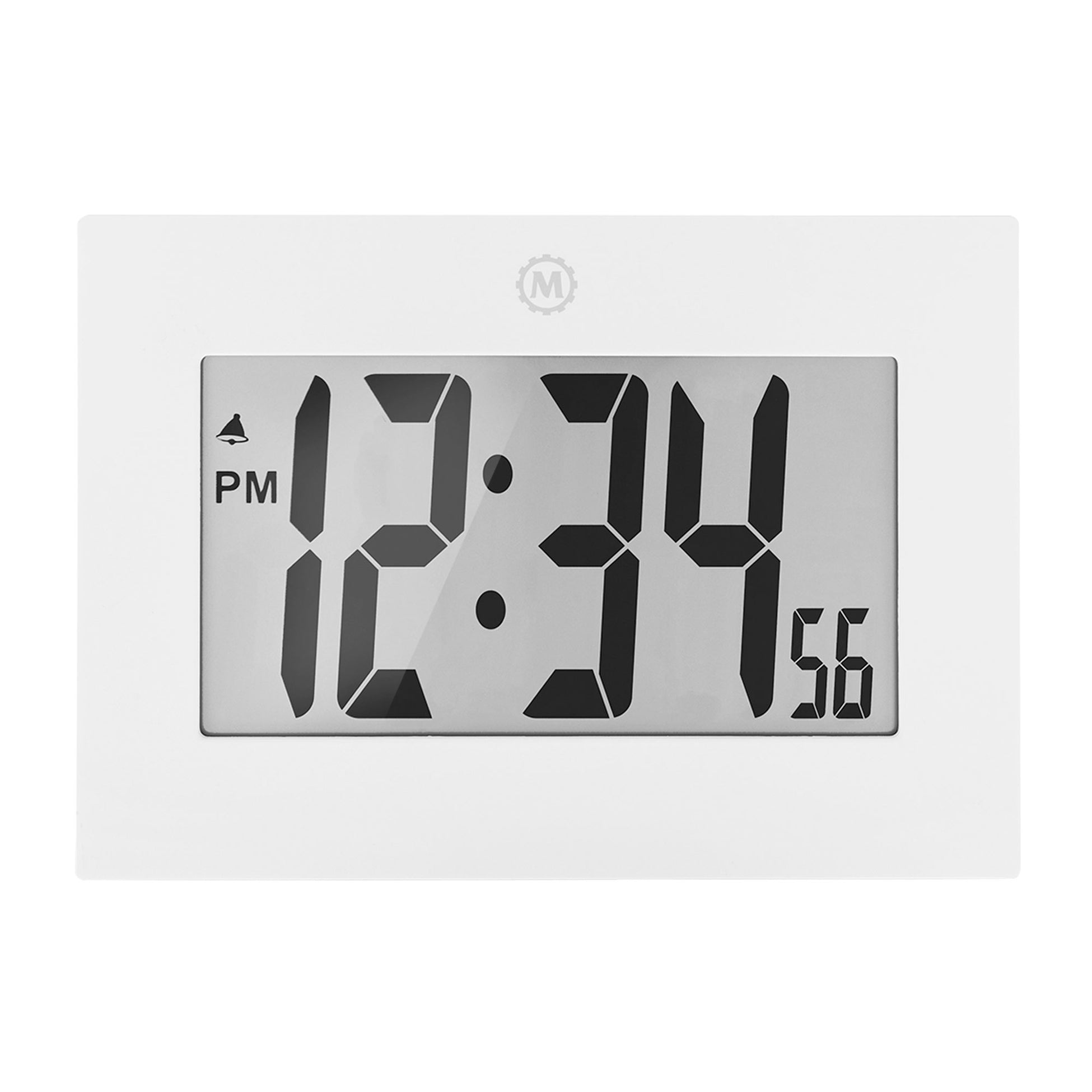 Clock, Large LCD display, white color (5/10) – Marathon Watch