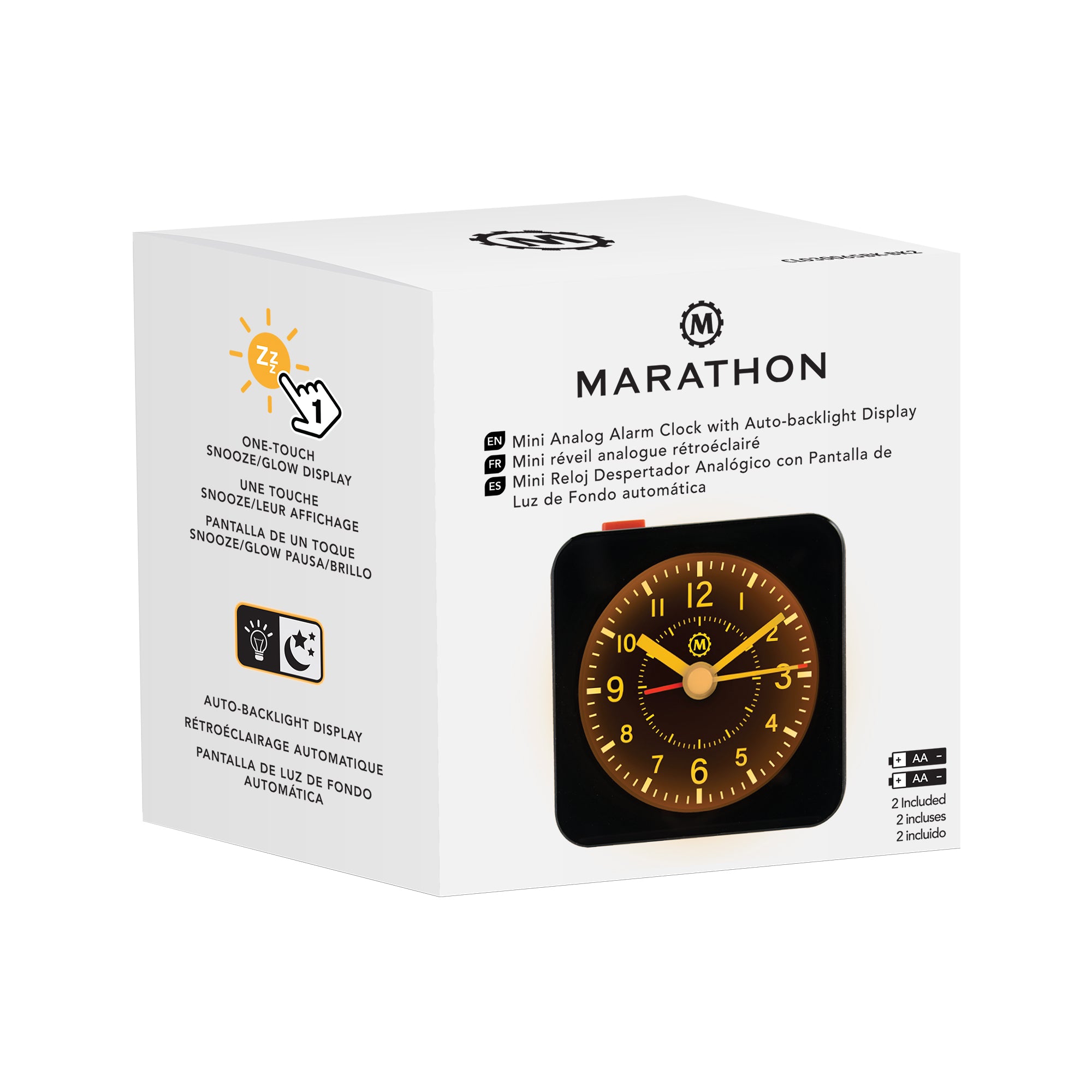 Mini Non-Ticking Analog Alarm Clock with Auto Backlight and Snooze Function