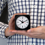 Mini Non-Ticking Analog Alarm Clock with Auto Back Light and Snooze Function - marathonwatch