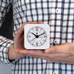 Mini Non-Ticking Analog Alarm Clock with Auto Backlight and Snooze Function