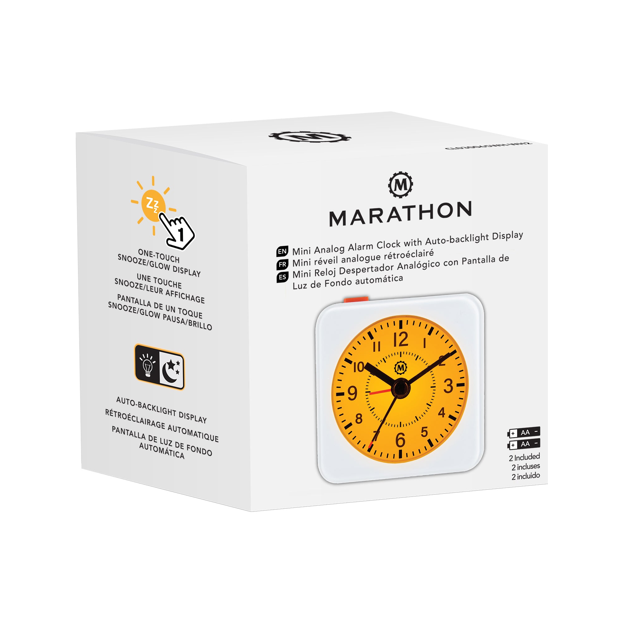 Mini Non-Ticking Analog Alarm Clock with Auto Backlight and Snooze Function