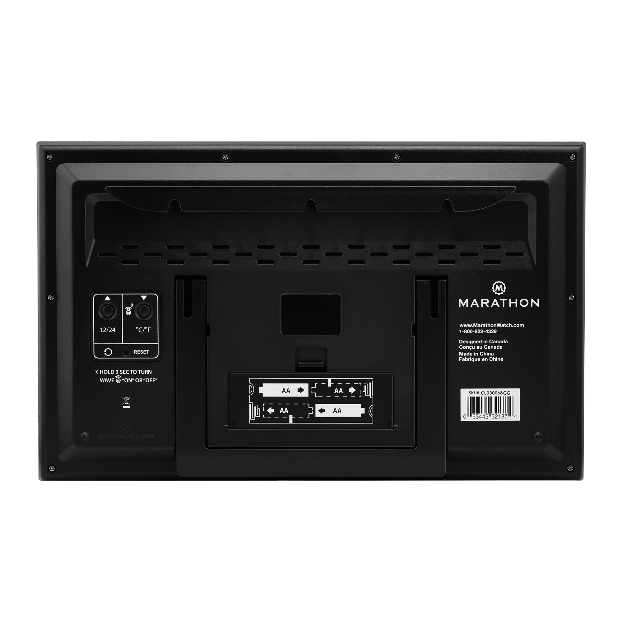 Self-Setting Full Calendar Clock with Extra Large Digits Indoor and Outdoor Temperature - Graphite Grey