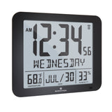 Slim Self-Setting Wall Clock with Full Calendar Display, Temperature & Humidity image