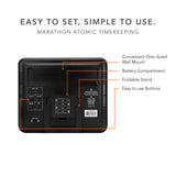 Slim Self-Setting Wall Clock with Full Calendar Display, Temperature & Humidity image