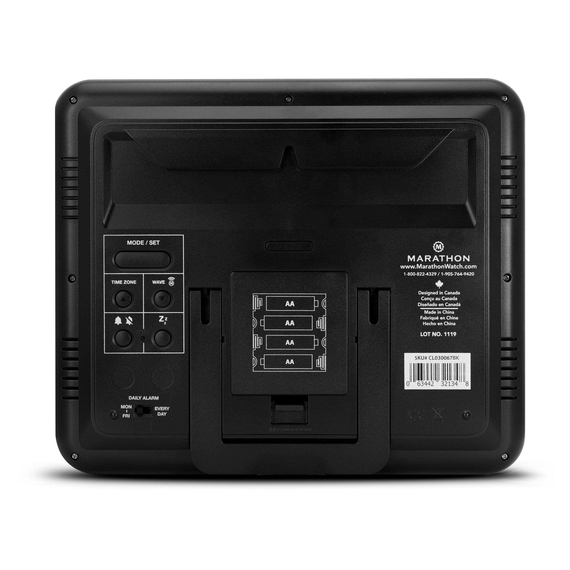 Slim Self-Setting Wall Clock with Full Calendar Display, Temperature & Humidity