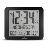 Slim Self-Setting Wall Clock with Full Calendar Display, Temperature & Humidity image