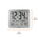 Slim Self-Setting Wall Clock with Full Calendar Display, Temperature & Humidity image