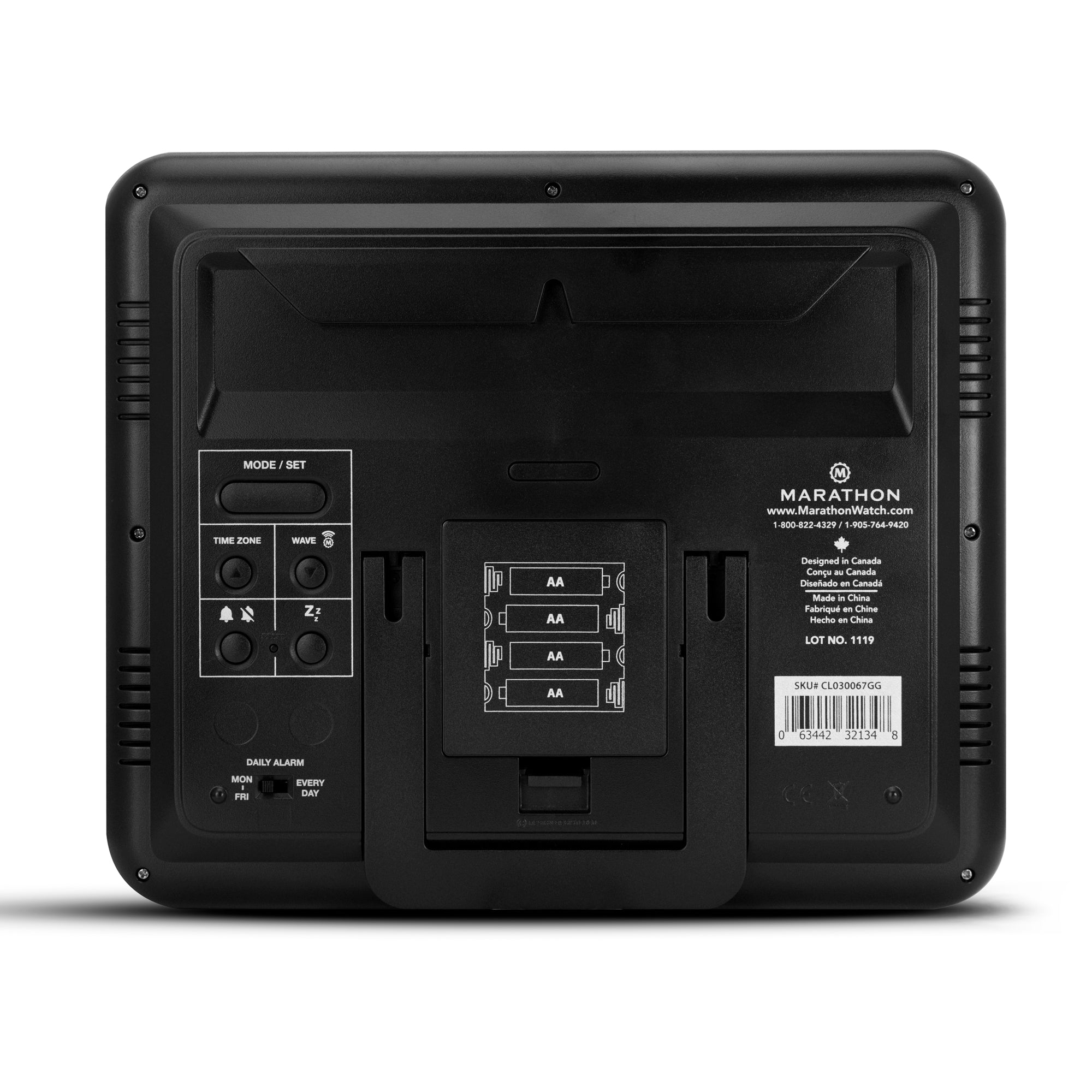 Slim Self-Setting Wall Clock with Full Calendar Display, Temperature & Humidity