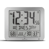 Slim Self-Setting Wall Clock with Full Calendar Display, Temperature & Humidity image