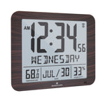 Slim Atomic Full Calendar Clock (Wood Finish) - Marathon Watch Company