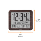 Slim Self-Setting Wall Clock with Full Calendar Display, Temperature & Humidity image