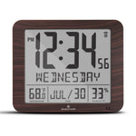 Slim Self-Setting Wall Clock with Full Calendar Display, Temperature & Humidity