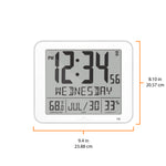 Slim Self-Setting Wall Clock with Full Calendar Display, Temperature & Humidity