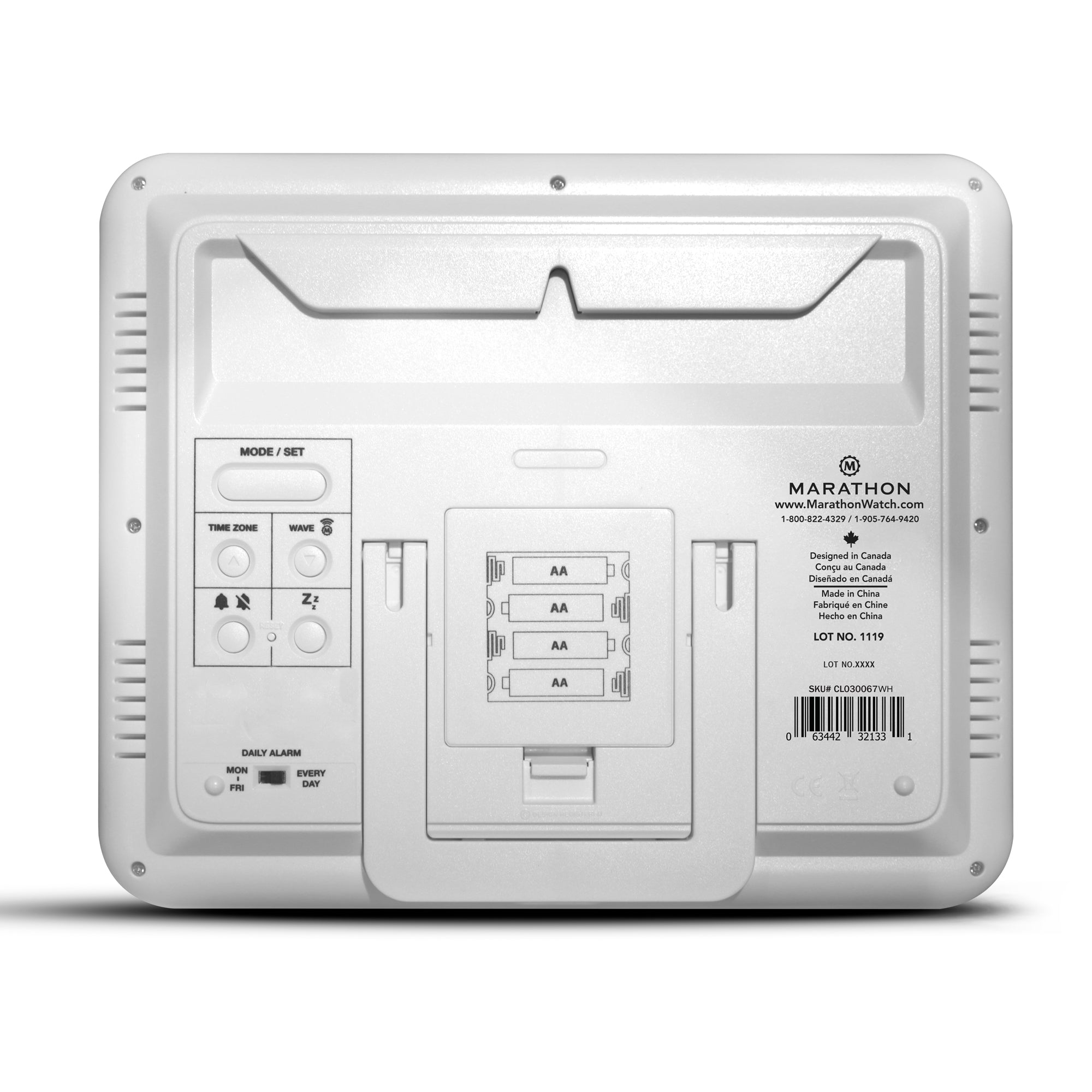 Slim Self-Setting Wall Clock with Full Calendar Display, Temperature & Humidity