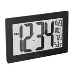 Self-Setting, Self-Adjusting, Wall Clock w/ Stand & 8 Time Zones - Black/Black Stainless Steel image