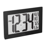 Self-Setting, Self-Adjusting, Wall Clock w/ Stand & 8 Time Zones - Black/Black Stainless Steel image