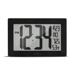 Self-Setting, Self-Adjusting, Wall Clock w/ Stand & 8 Time Zones - Black/Black Stainless Steel image